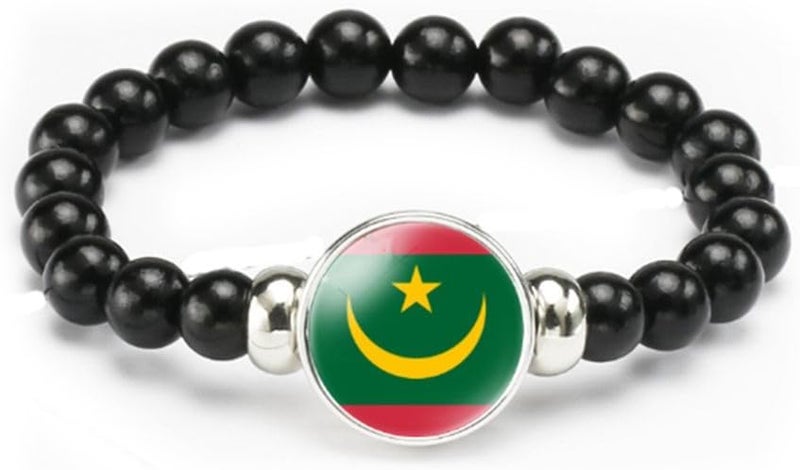vmcoatdu National Flag Bracelet Elastic Rope Beaded Bracelet Support Your Country Travel Souvenir Gifts for Men Women - Image 1